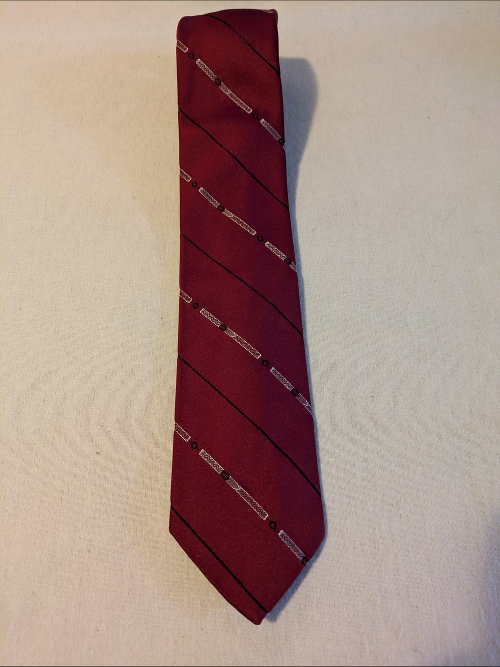 Damon Men's Burgundy Diagonal Stripe Tie